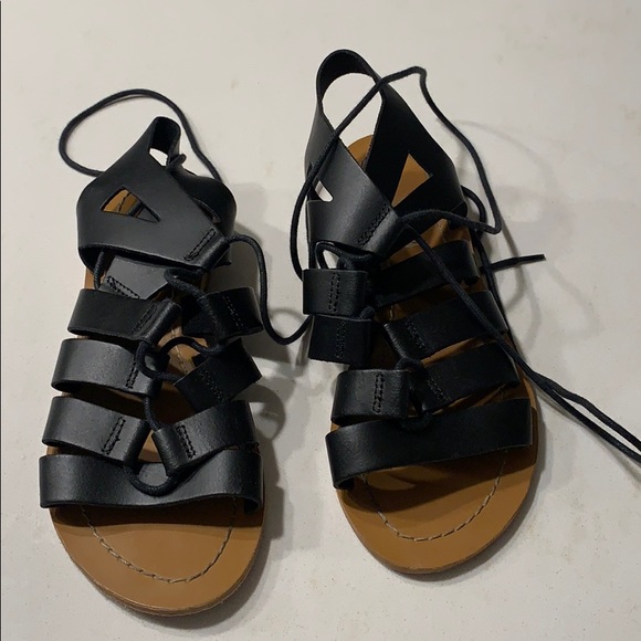 Black lace up sandals - Picture 4 of 5